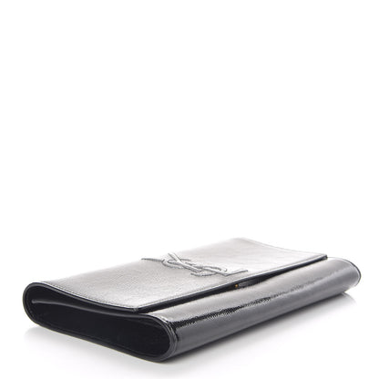 Saint Laurent Textured Patent Monogram Large Belle De Jour Clutch Black 4 of 9