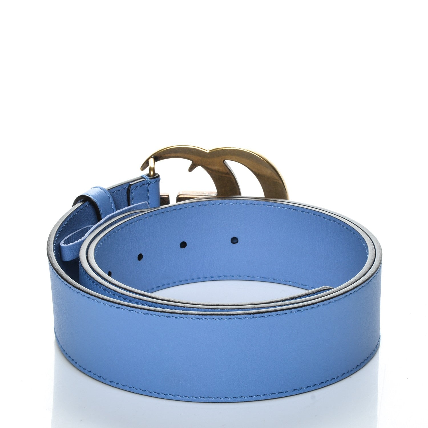 Gucci Calfskin Double G 40mm Belt 90 36 Clear Sky Blue 3 of 4