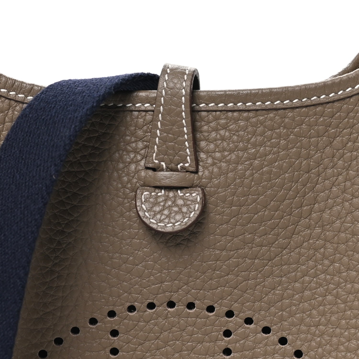 Hermes Taurillon Clemence Amazone Evelyne TPM Etoupe Bleu Indigo 8 of 10