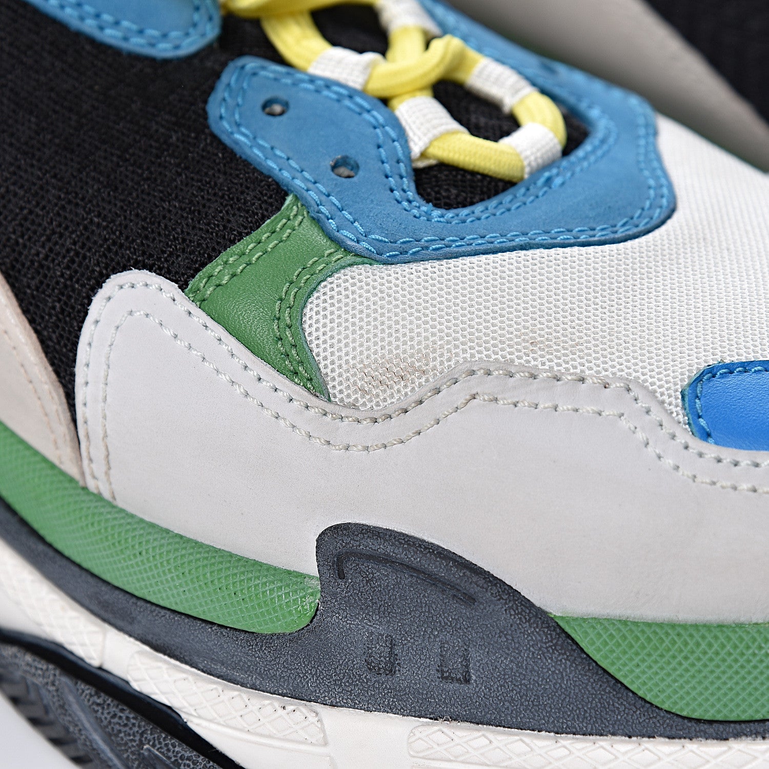 Balenciaga Fabric Mesh Nappa Mens Triple S Sneakers 47 Bleu White Vert Jaune 9 of 11