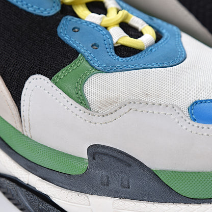 Balenciaga Fabric Mesh Nappa Mens Triple S Sneakers 47 Bleu White Vert Jaune 9 of 11