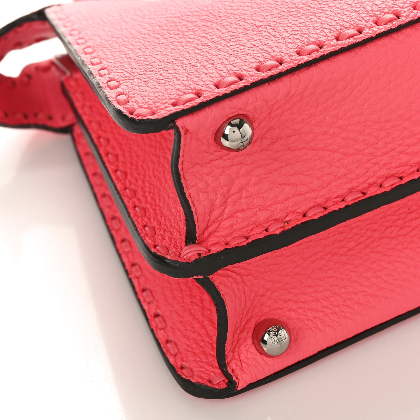 Cuoio Roma Sellerissima Nappa Sintetica Tape Stitch Small Peekaboo I SEE U Satchel Pink Dalia