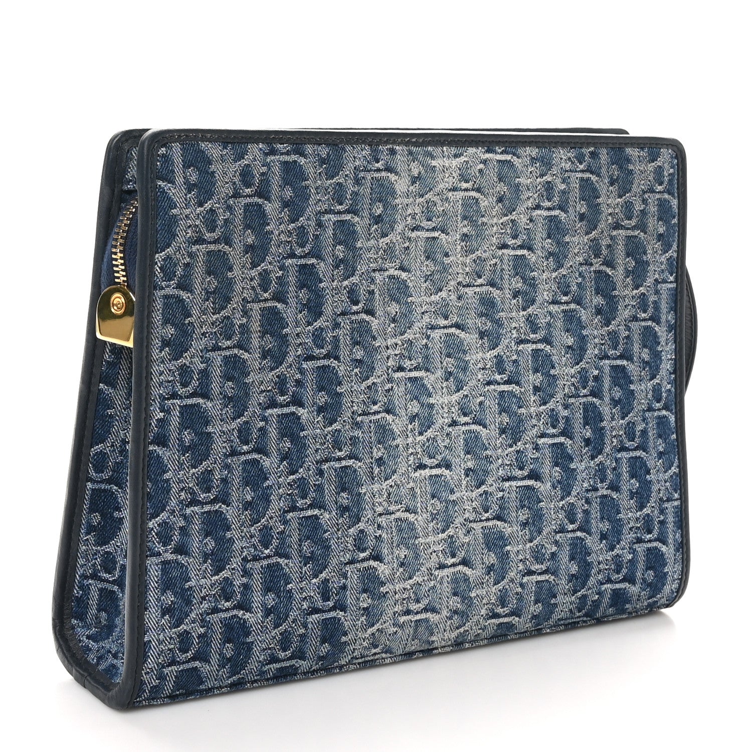 Christian Dior Denim Jacquard Oblique 30 Montaigne Dea Pouch  Blue 3 of 9