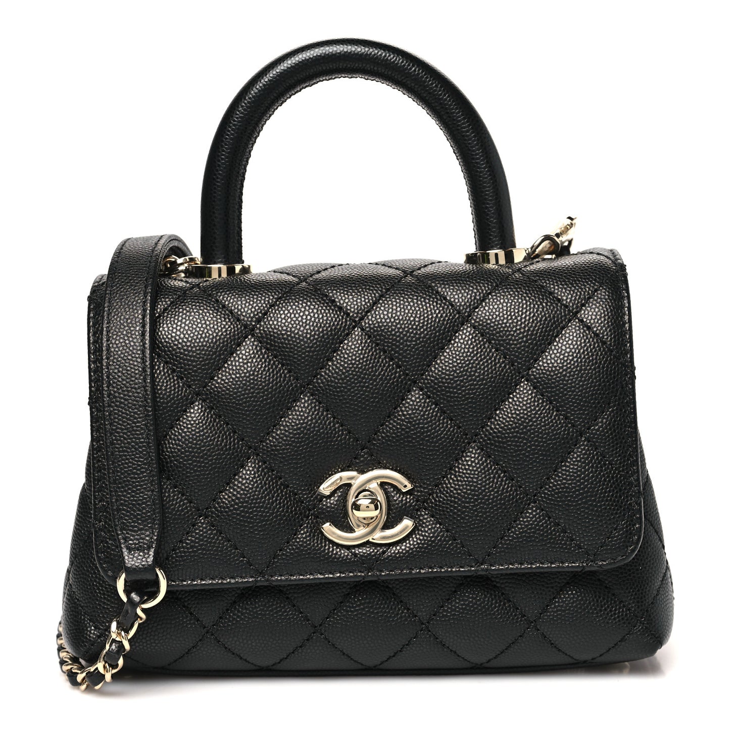 Caviar Quilted Extra Mini Coco Handle Flap Black