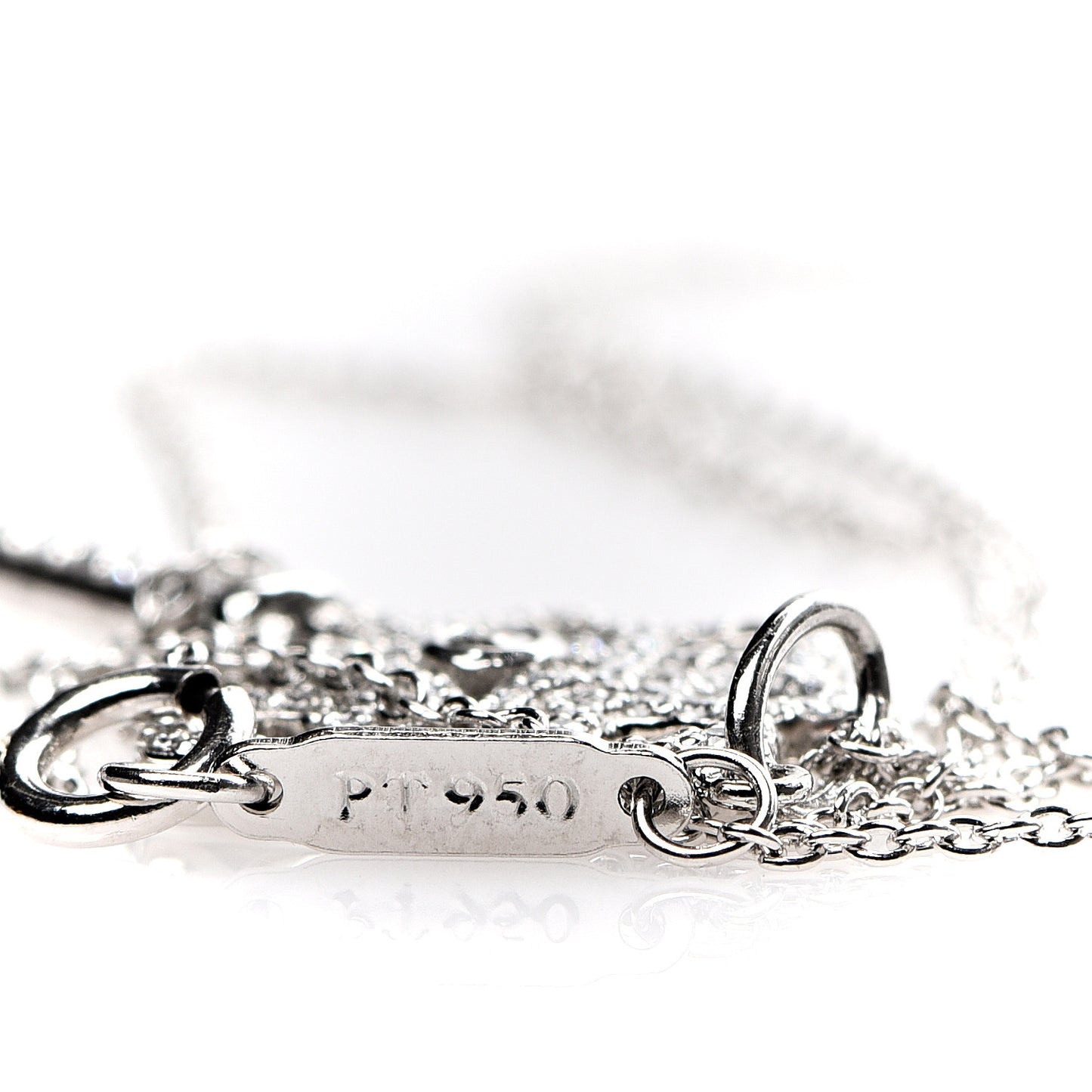 Platinum Diamond Medium Woven Key Pendant Necklace