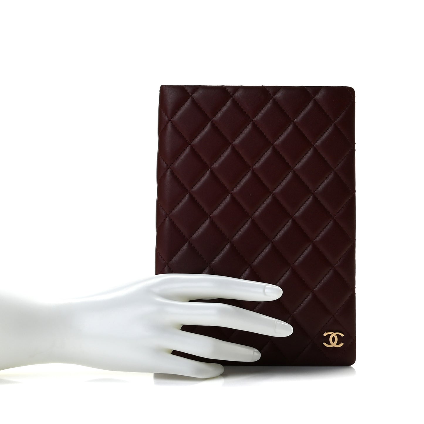 Lambskin Quilted Notebook Burgundy