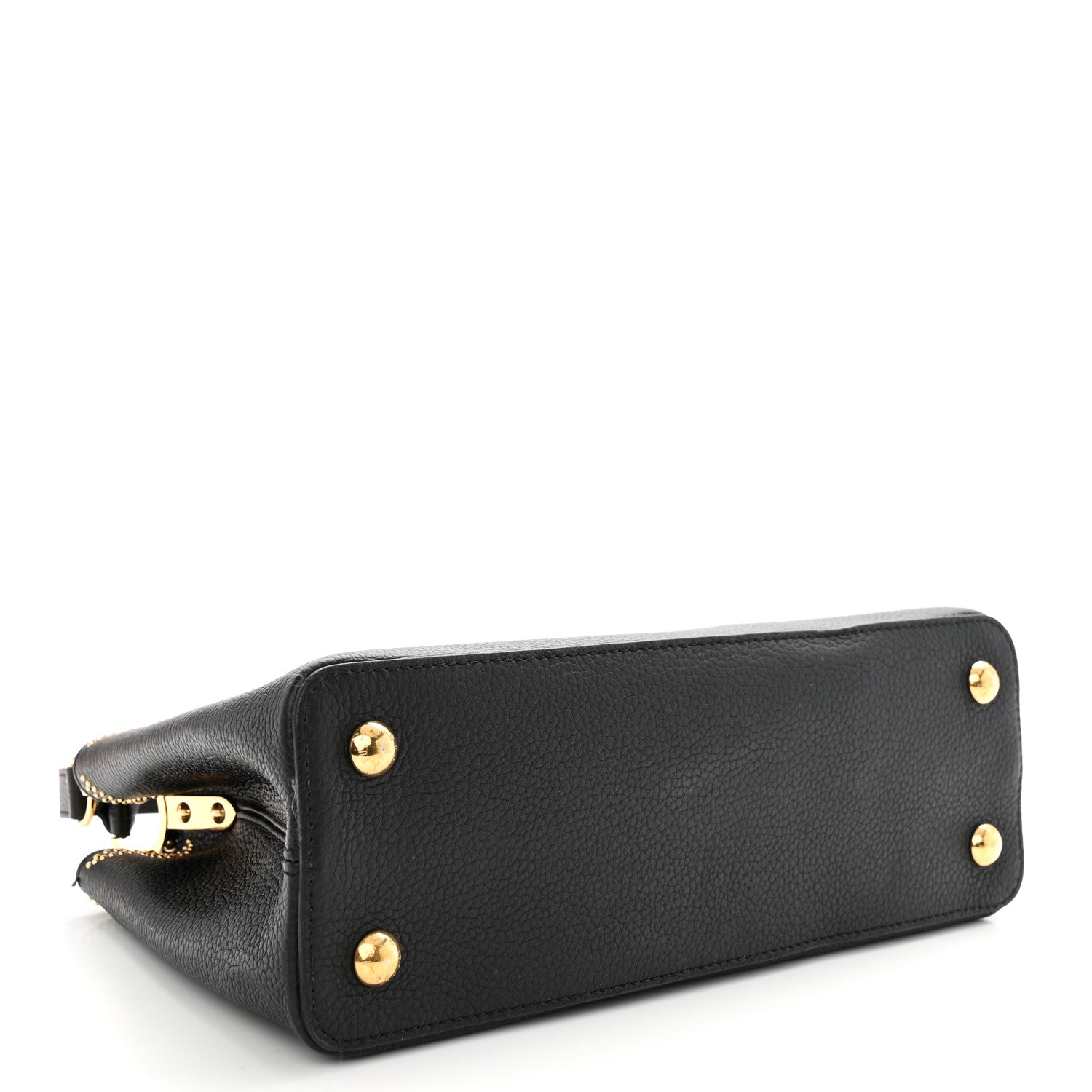 Louis Vuitton Taurillon Flower Capucines PM Black Blue 4 of 13