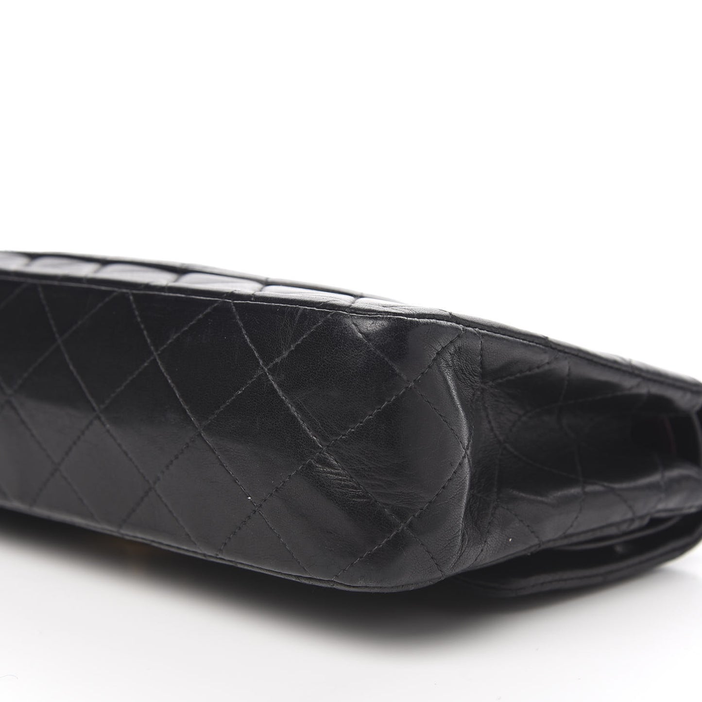Lambskin Quilted Medium Double Flap Black