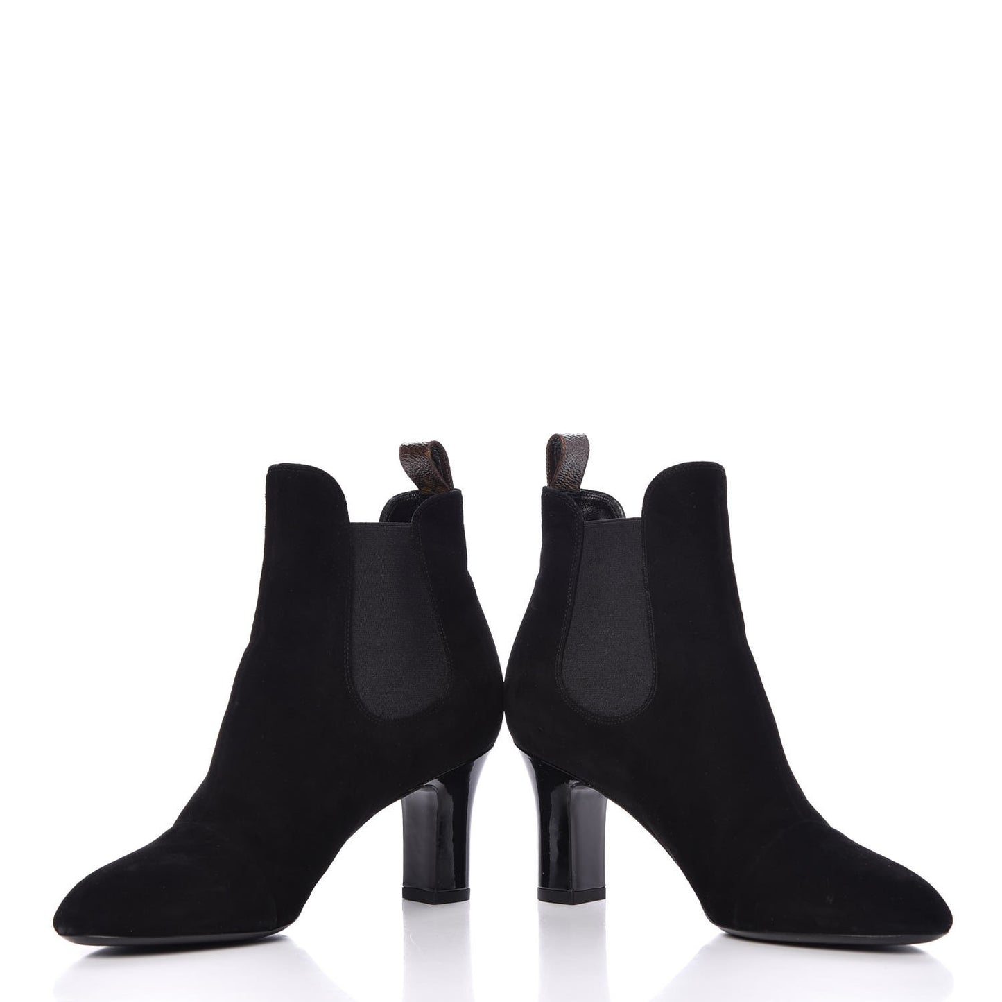 Suede Monogram Uniformes Cap Toe Chelsea 75mm Ankle Boots 38 Black