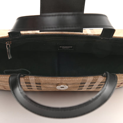 Burberry Suede House Check Tote Black 5 of 8