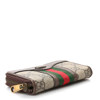 Gucci GG Supreme Web Ophidia Zip Around Card Case Brown 4 of 6