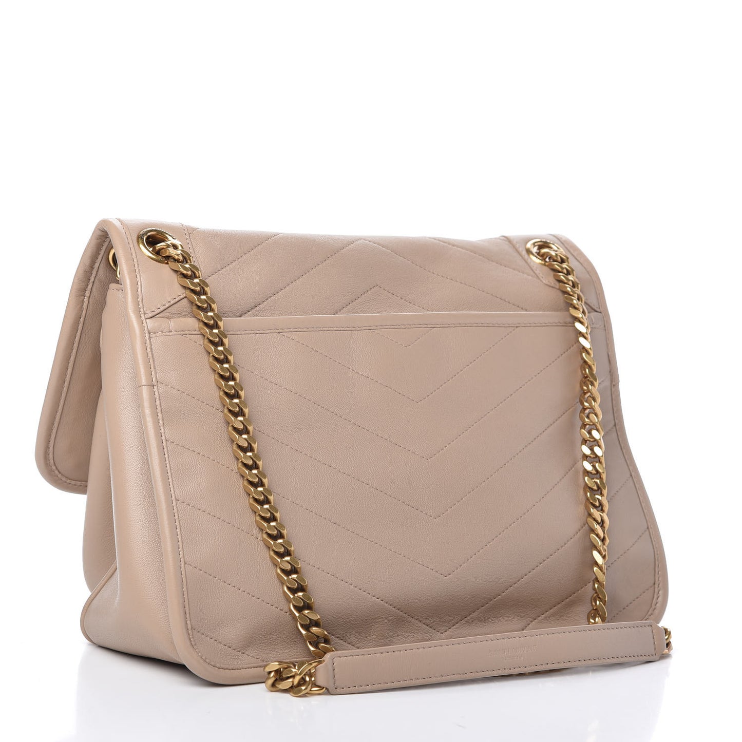 Lambskin Matelasse Monogram Medium Niki Chain Satchel Dark Beige