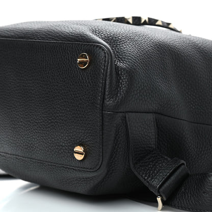 Valentino Garavani Pebbled Calfskin Rockstud Drawstring Backpack Black 8 of 8