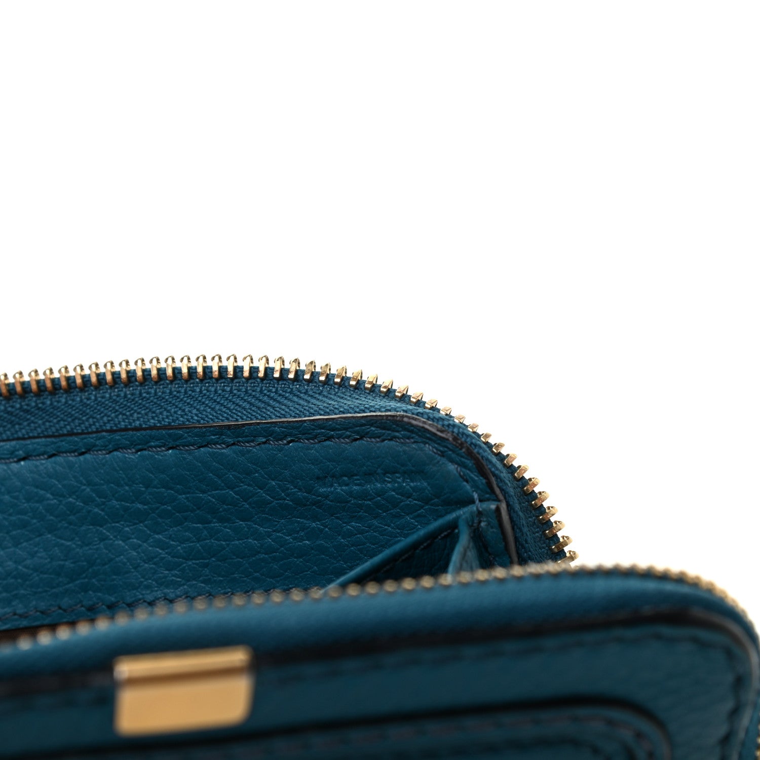 Chloe Grained Calfskin Marcie Long Zip Around Wallet Teal 7 of 8