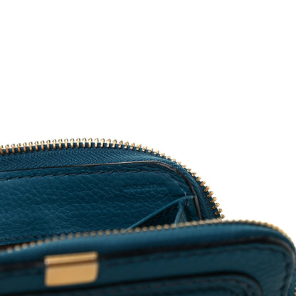 Chloe Grained Calfskin Marcie Long Zip Around Wallet Teal 7 of 8