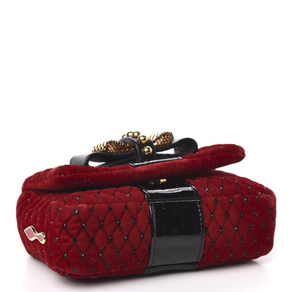 Christian Louboutin Velvet Patent Spikes Mini Sweety Charity Crossbody Bag Red Black 4 of 11