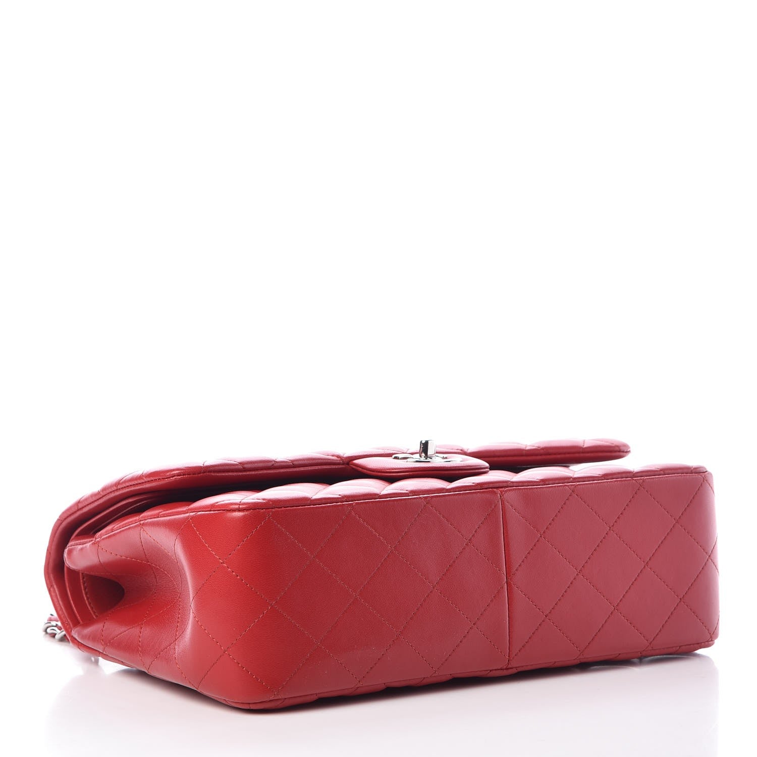 Chanel Lambskin Quilted Jumbo Double Flap Red 4 of 7