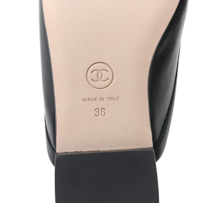 Chanel Lambskin Pearl CC Mules 36 Black 8 of 12