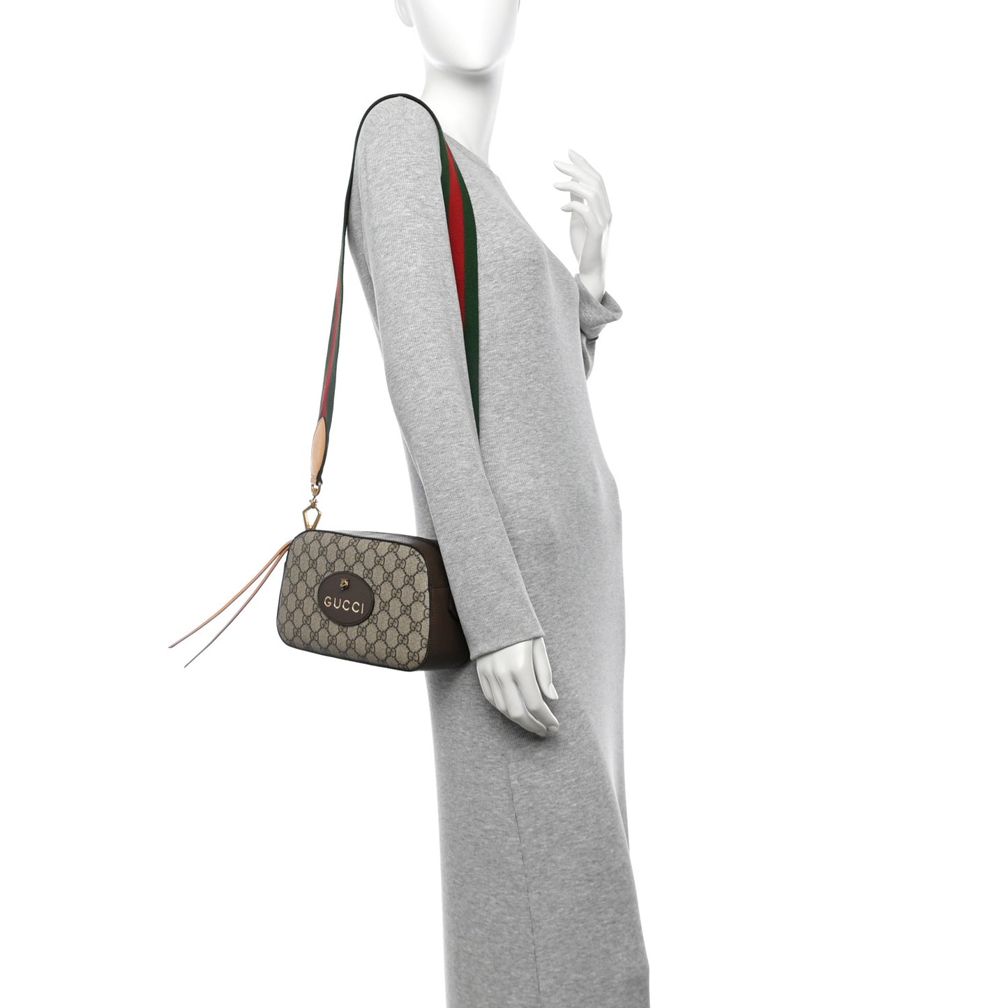 GG Supreme Monogram Web Neo Vintage Shoulder Bag Beige New Acero Crop