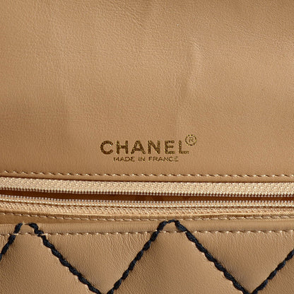 Chanel Calfskin Quilted Medium Wild Stitch Flap Beige 6 of 8