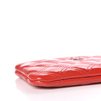 Chanel Patent Quilted Small Cosmetic Case Red 5 of 9