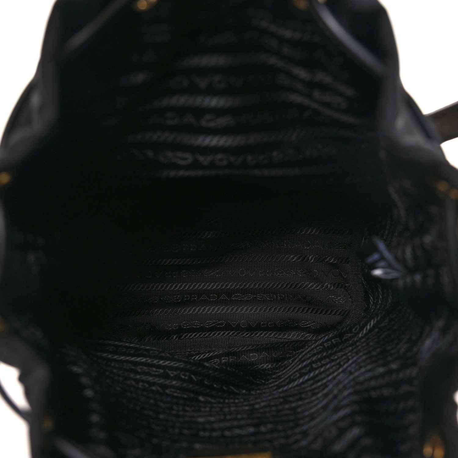Prada Re-Nylon Saffiano Stitched Duet Bucket Bag Black 5 of 10