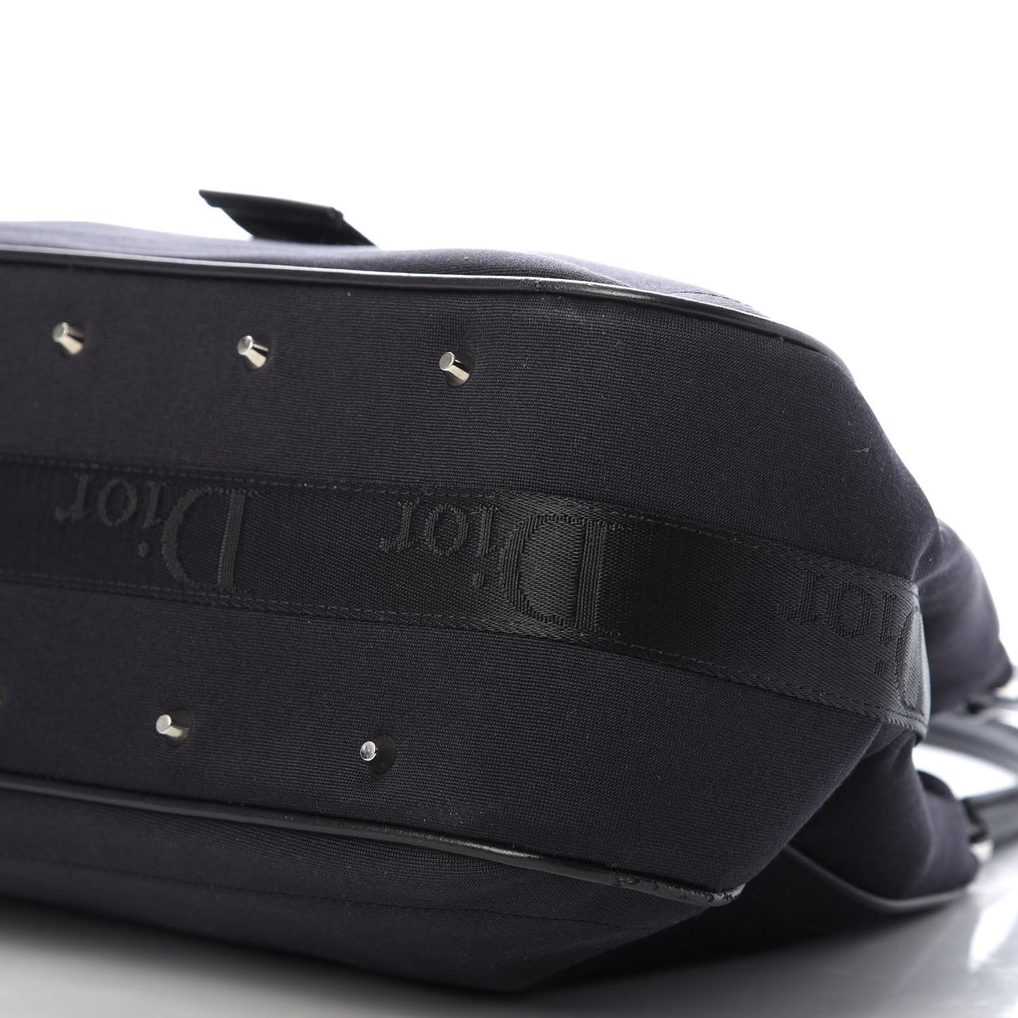 Satin Crystal Hardcore Shoulder Bag Navy Black