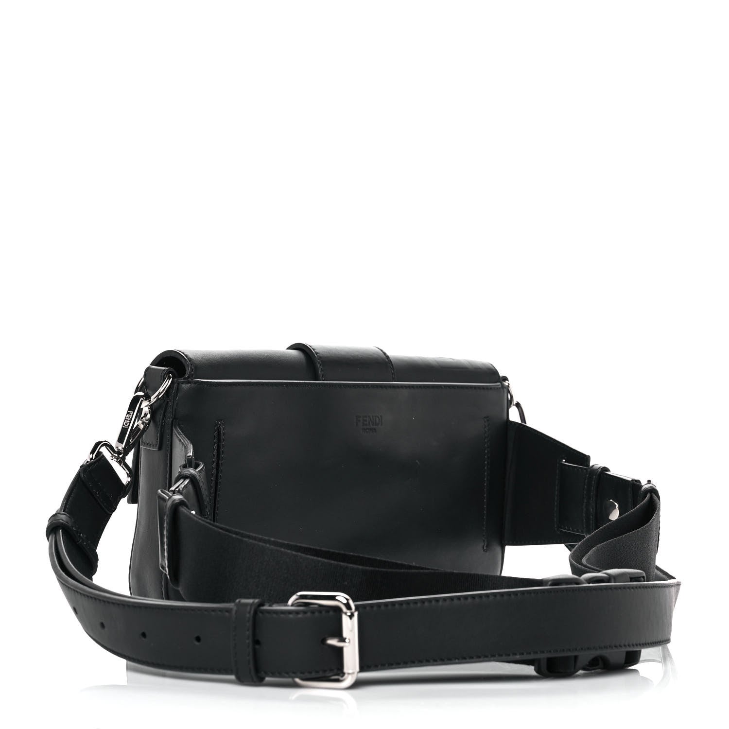 Fendi Vitello Grace FF Gradient Embossed Belt Baguette Bag Black 2 of 8