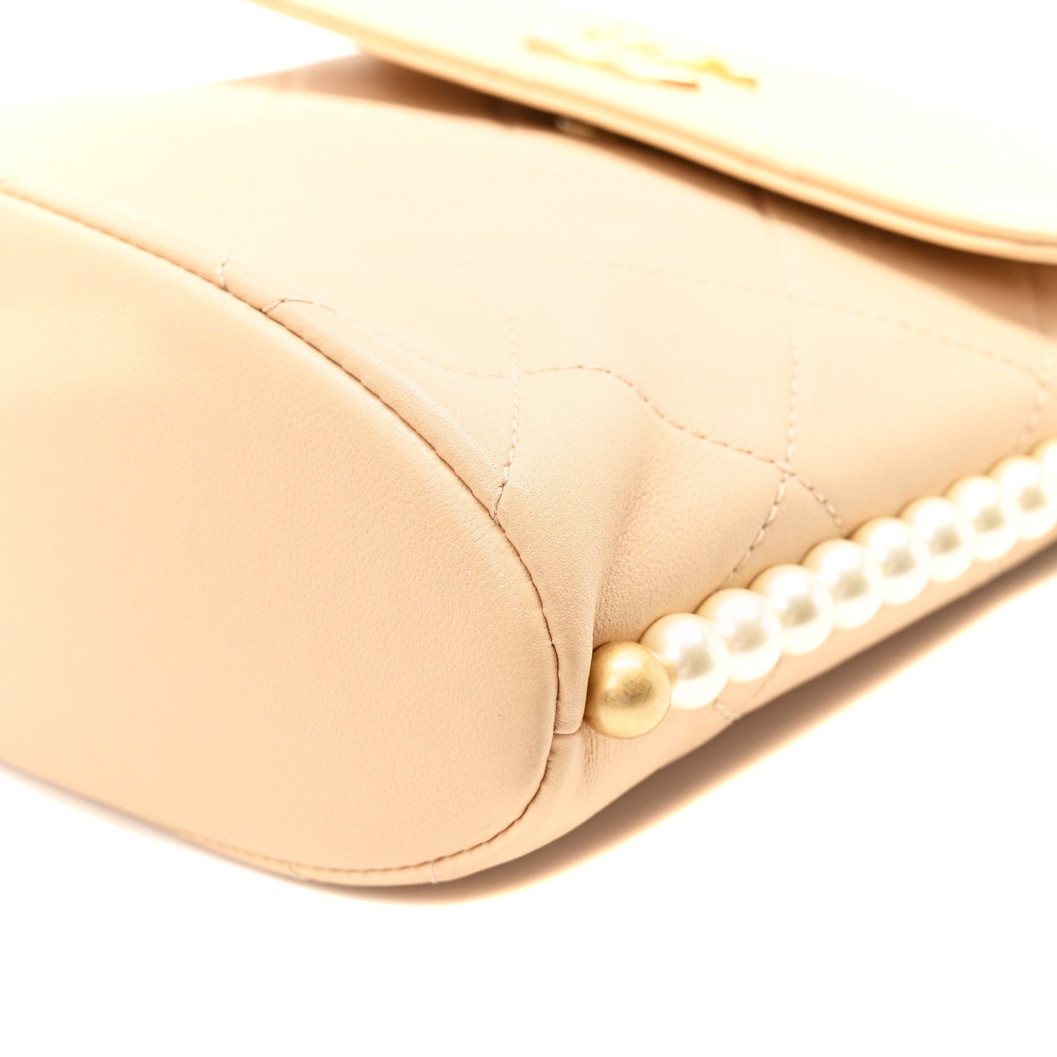 Chanel Calfskin Quilted Pearl Small Hobo Bag Beige 9 of 10