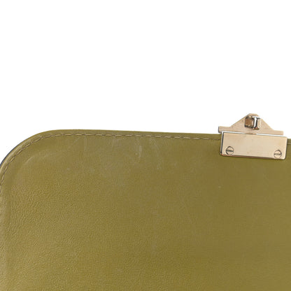 Valentino Garavani Vitello Tri-Color Medium Glam Lock Rockstud Flap Green Orange Brown 7 of 10