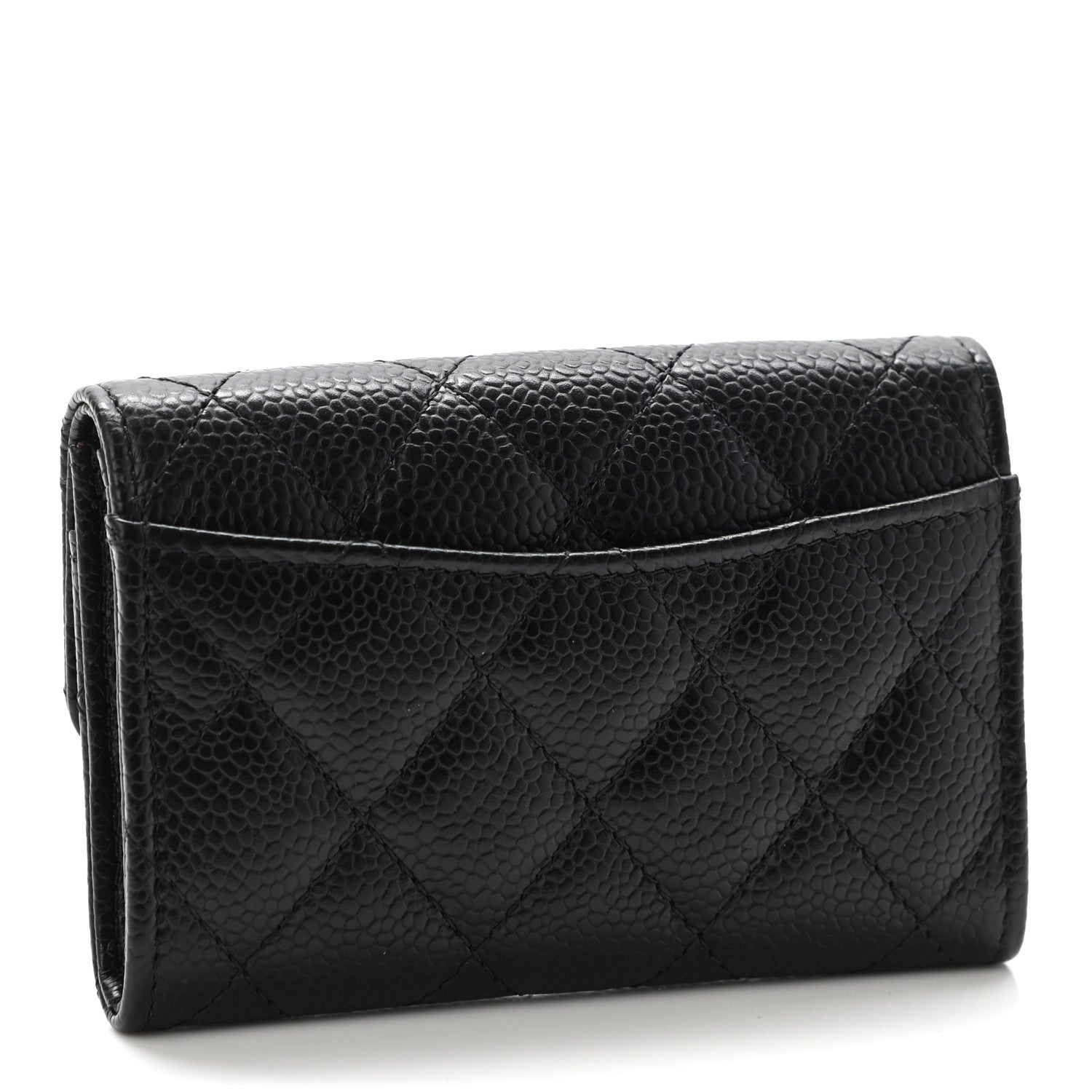 Chanel Caviar Quilted Flap Card Holder Wallet Black 3 of 7