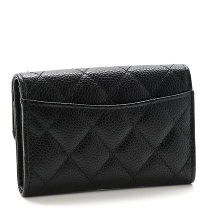 Chanel Caviar Quilted Flap Card Holder Wallet Black 3 of 7