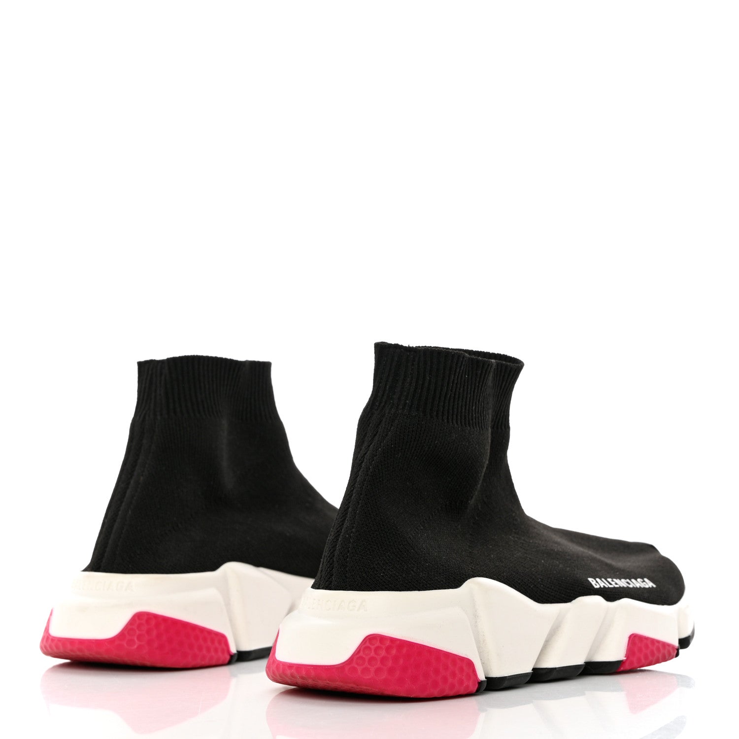 Balenciaga Neoprene Knit Womens Speed Sneakers 36 Black Pink 4 of 9
