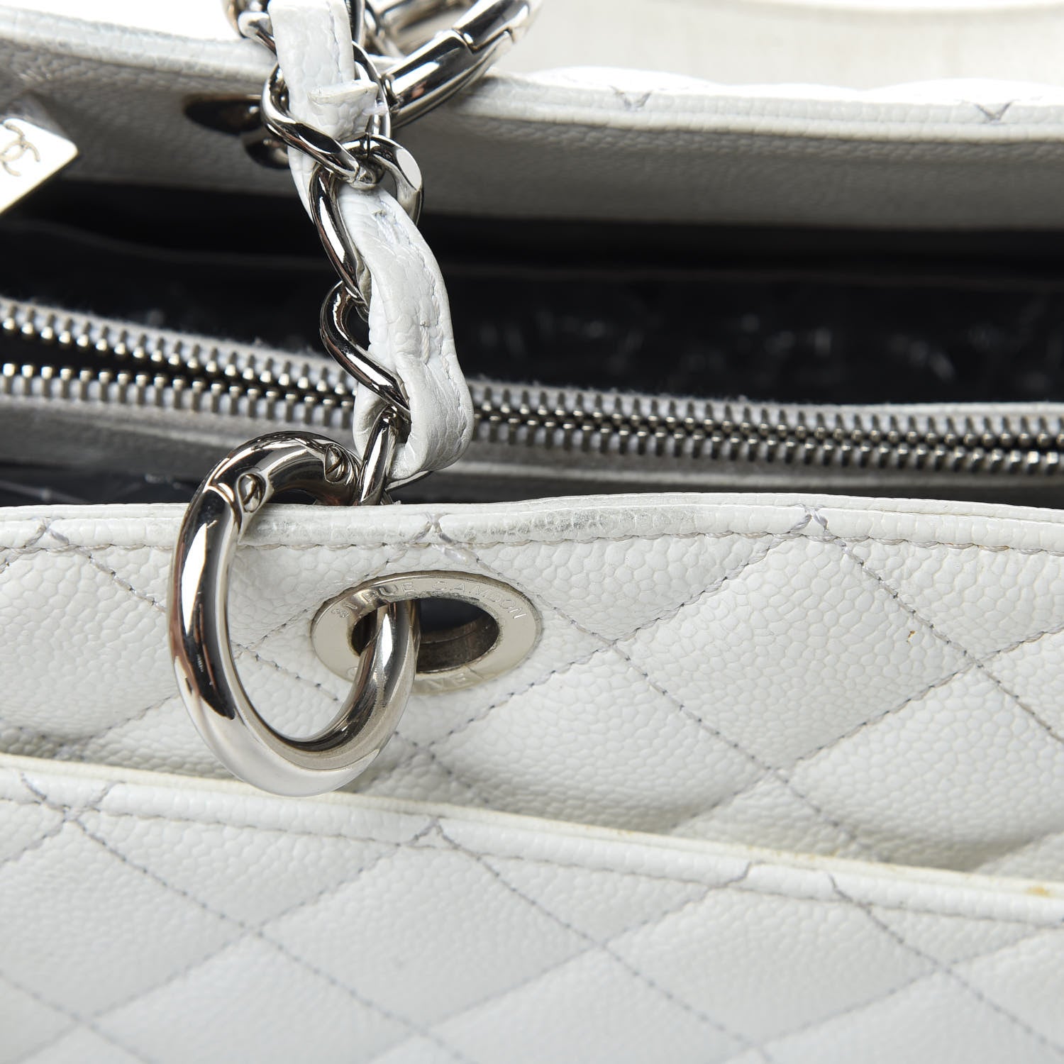 Chanel Caviar Quilted XL Grand Shopping Tote GST White 15 of 15