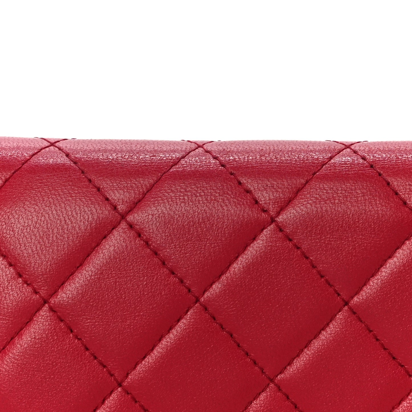 Lambskin Quilted Boy Wallet On Chain WOC Red