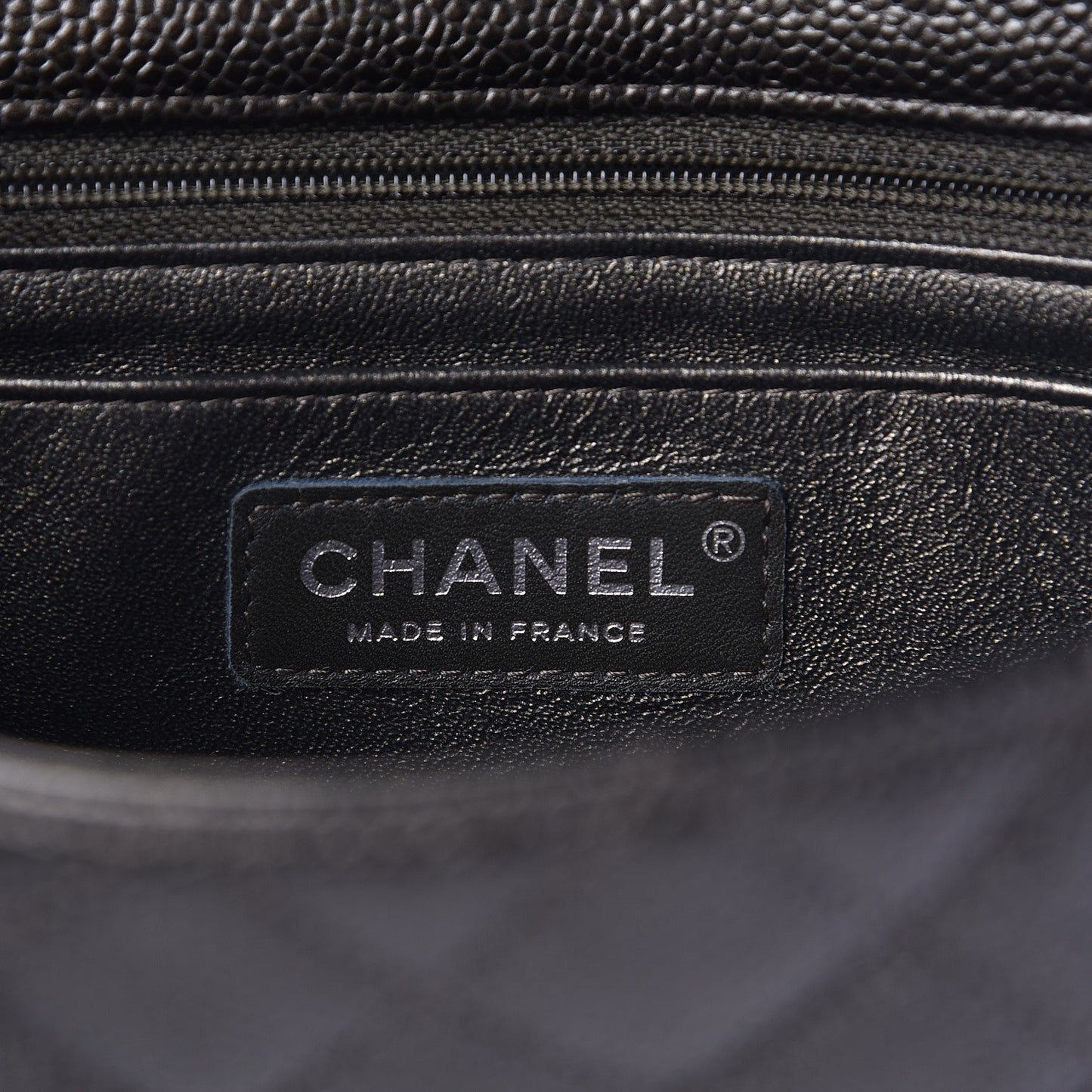Caviar Quilted Mini Rectangular Flap Charcoal