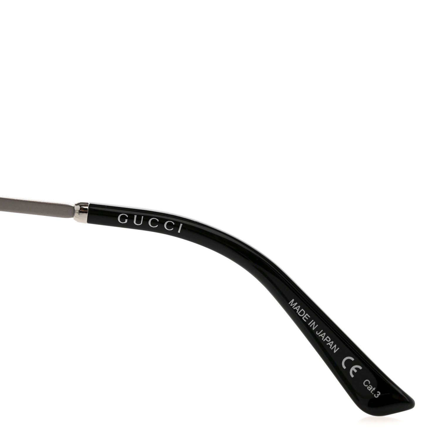 Gucci Round Metal GG0074SK Sunglasses Black Yellow 5 of 8