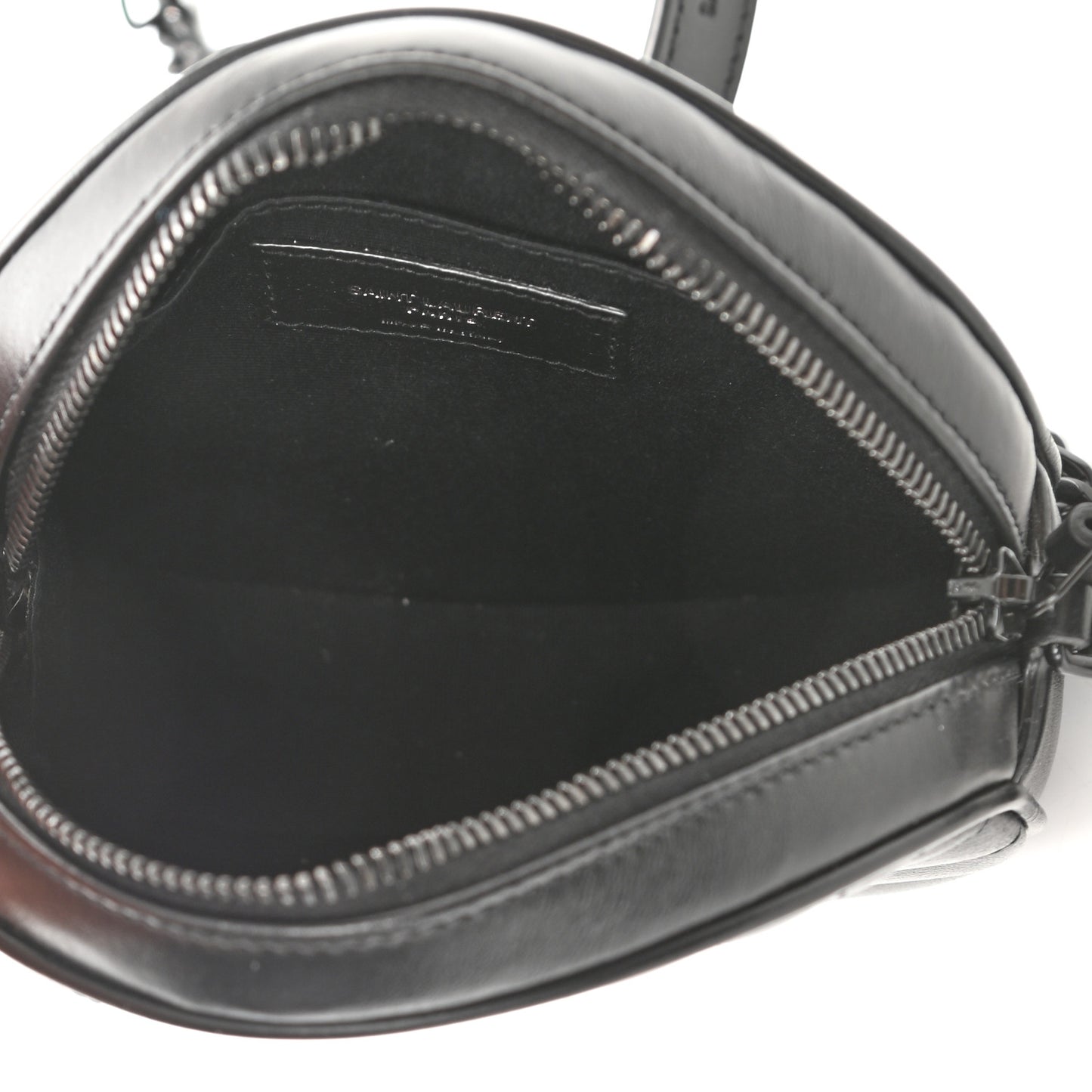Calfskin Matelasse Chevron Round Vinyle Camera Bag Black