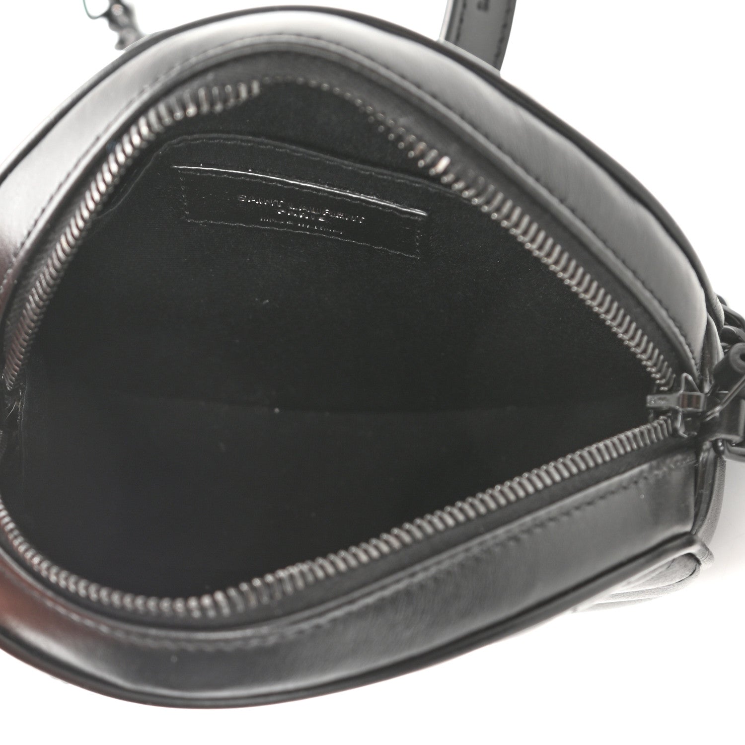Saint Laurent Calfskin Matelasse Chevron Round Vinyle Camera Bag Black 5 of 8