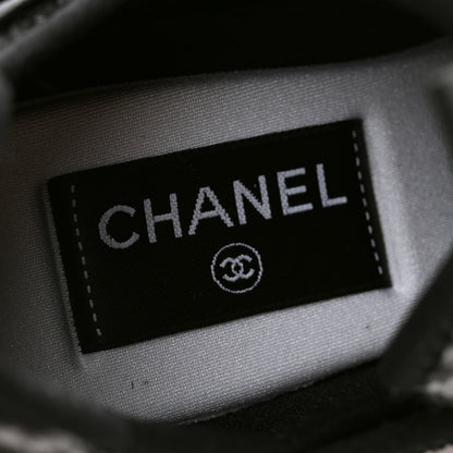 Chanel Fabric Suede Calfskin CC Sneakers 39.5 Gray 6 of 9