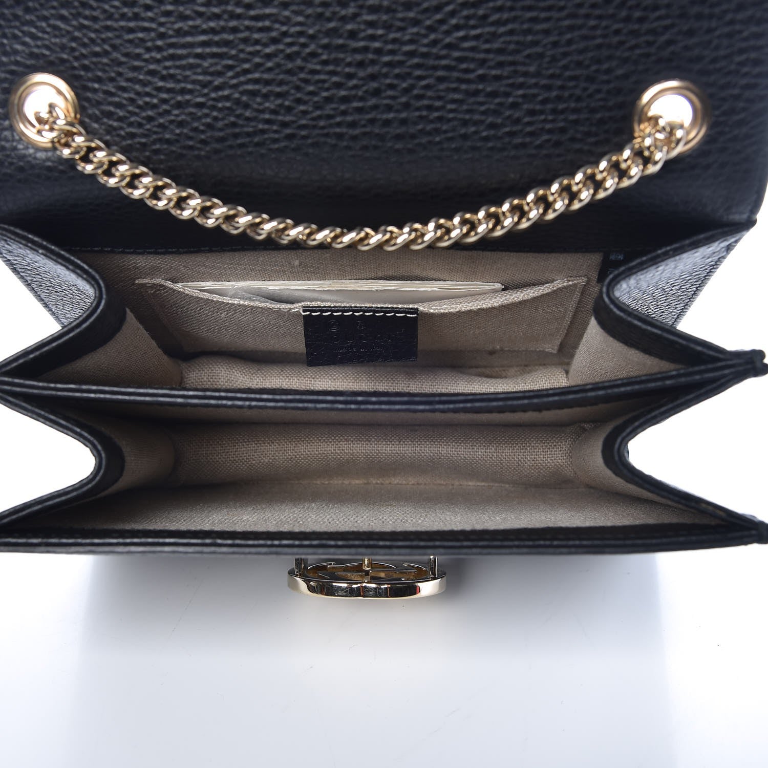 Gucci Dollar Calfskin Small Interlocking G Shoulder Bag Black 5 of 8