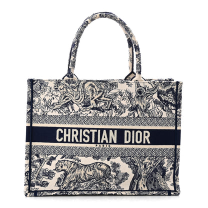Christian Dior Canvas Embroidered Medium Dioriviera Toile De Jouy Book Tote Blue 1 of 13