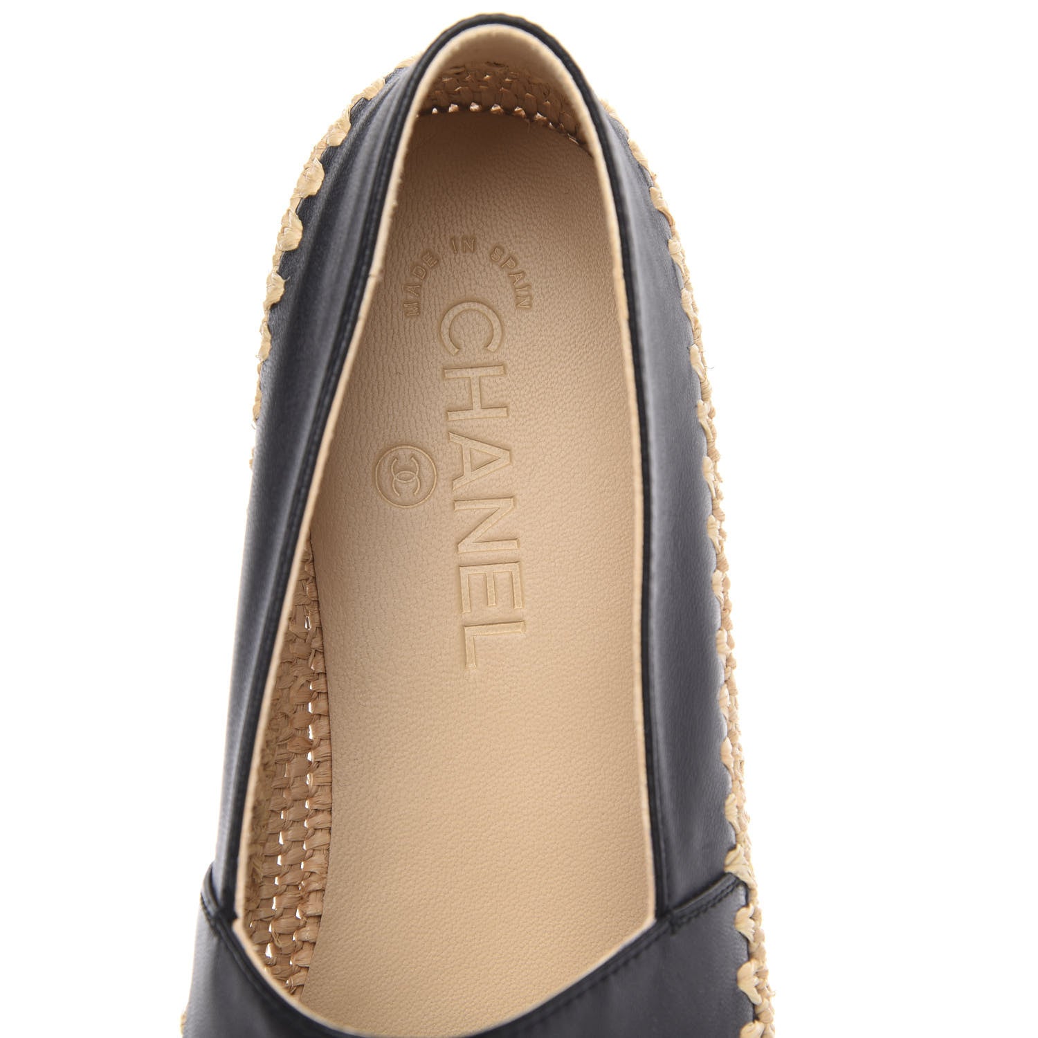 Chanel Lambskin Grosgrain CC Espadrilles 39 Black 6 of 10