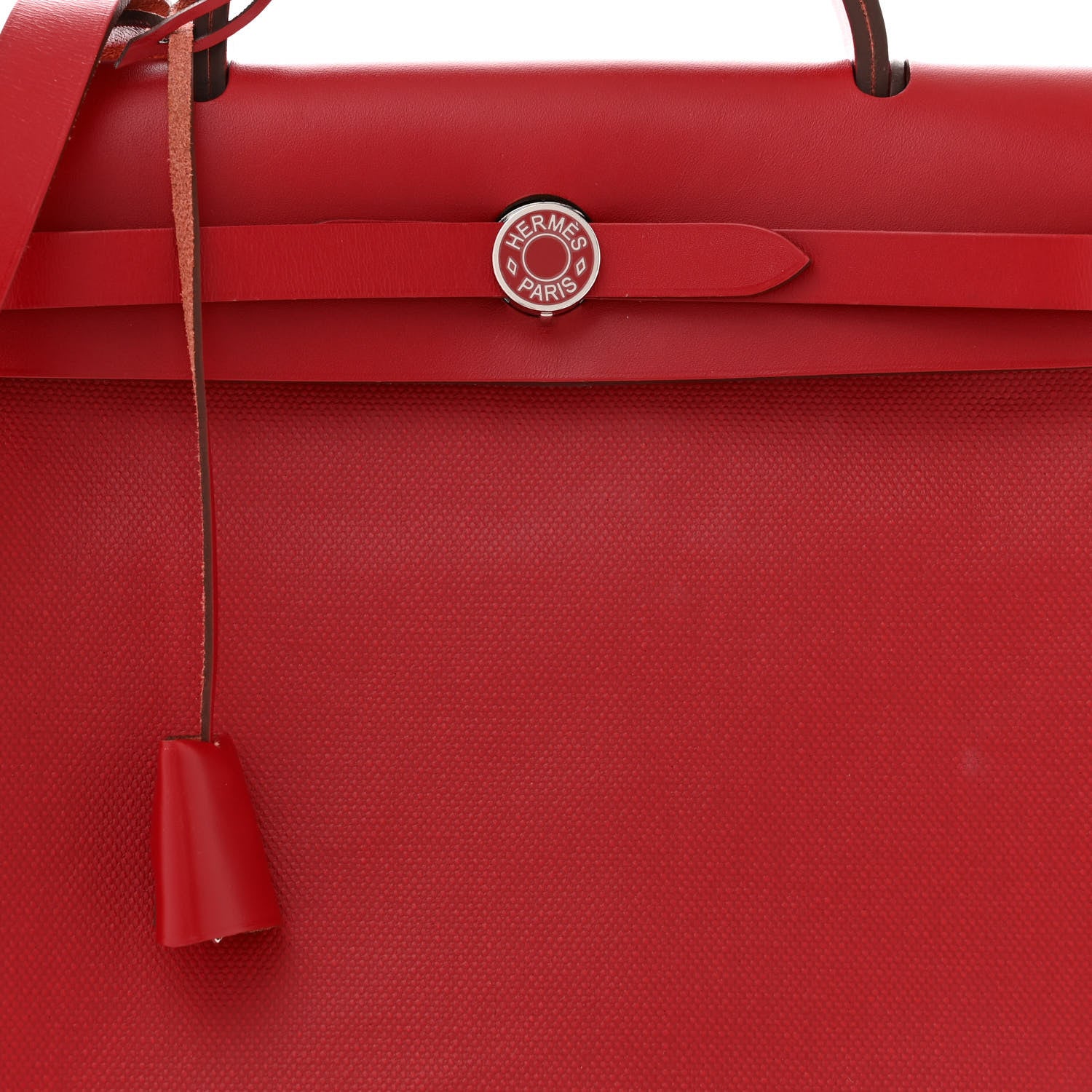 Hermes Toile H Berline Vache Hunter Herbag Zip PM 31 Rouge Piment Ecru 9 of 14