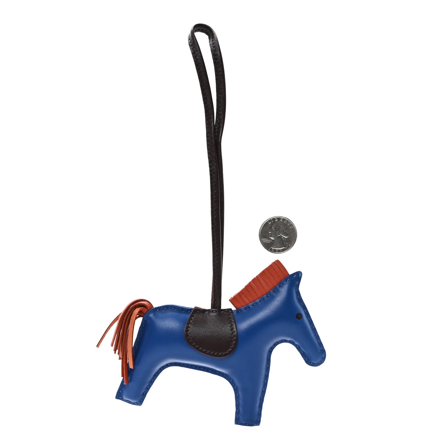 Milo Lambskin Grigri Rodeo Horse Bag Charm GM Bleu France Cornaline Rouge Sellier