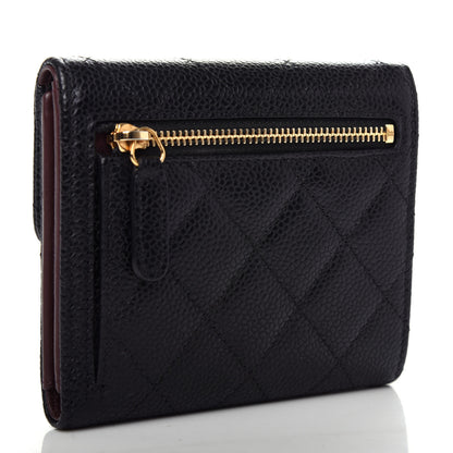 Chanel Caviar Quilted Compact Flap Wallet Black 3 of 8