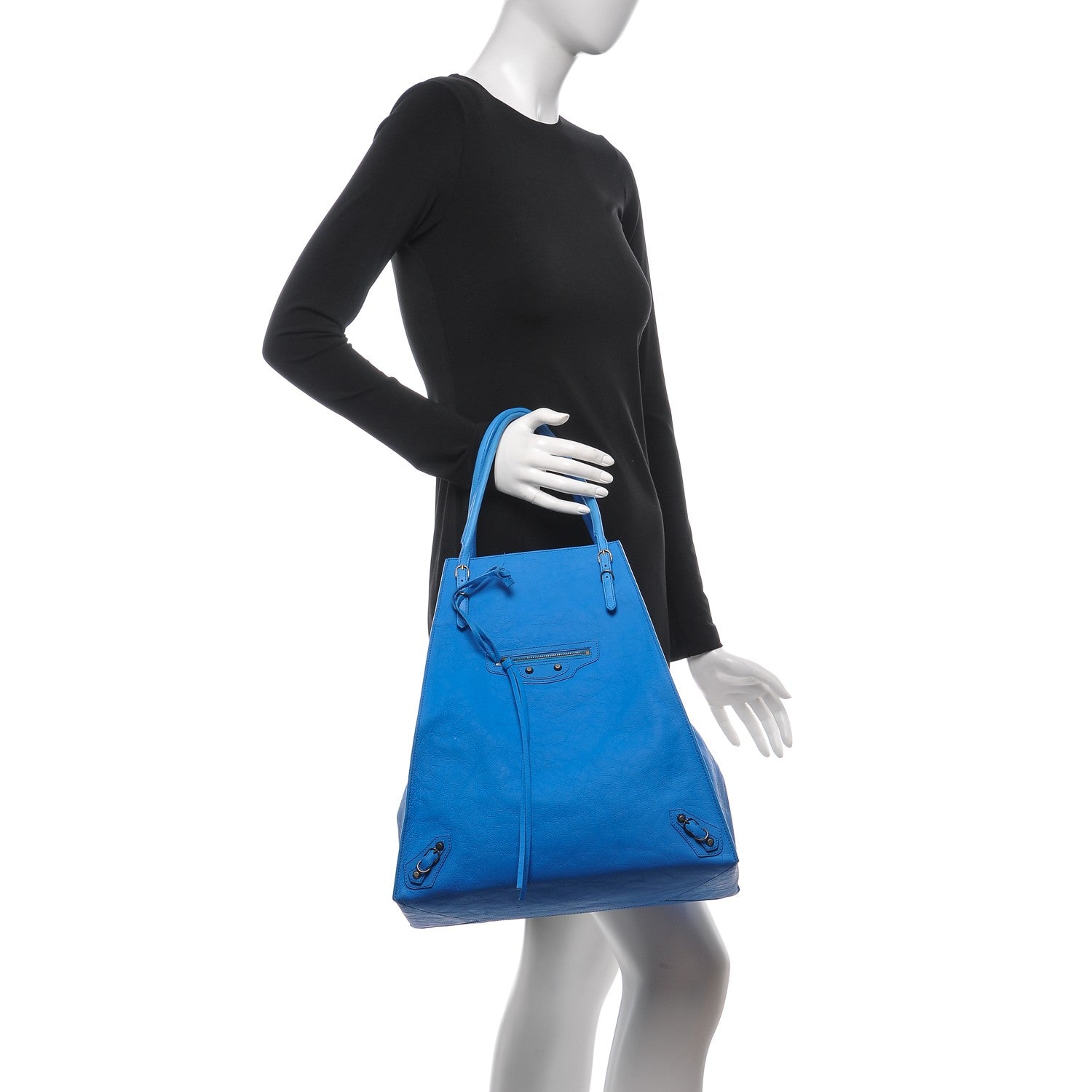 Balenciaga Veau Papier Basket Tote Bleu 13 of 17