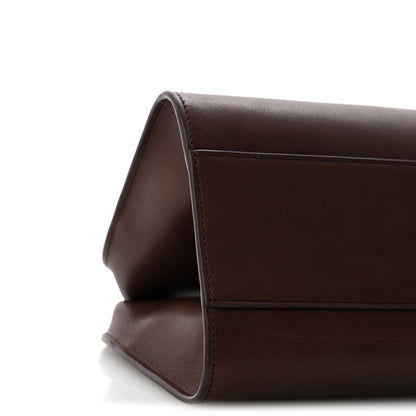 The Row Polished Saddle Calfskin Peggy Clutch Burgundy 8 of 9
