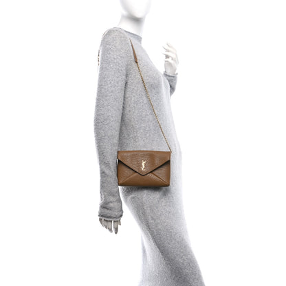 Saint Laurent Supple Lambskin Small Cassandre Chain Pouch Dark Cork 2 of 11