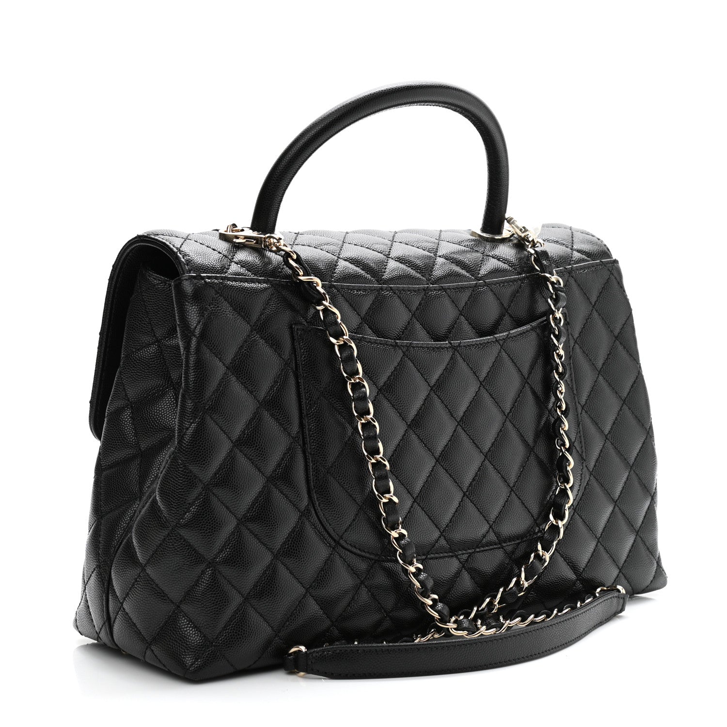 Chanel Caviar Quilted Medium Coco Handle Flap Black 6 of 19